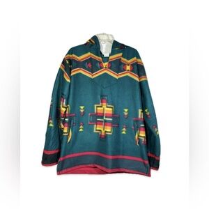 El Paso Saddle Blanket Co. Multicolor Men's Poncho Men’s Size Large Southwest